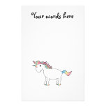 Cute white rainbow unicorn stationery paper