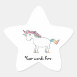 Cute white rainbow unicorn sticker
