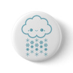 Cute White Snow Cloud Buttons