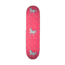 Cute Wild Horse with stripes and butterflies Skate Board Decks