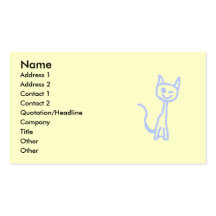 Cute winking cat. Blue. Business Card