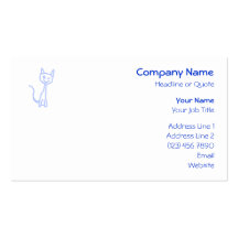 Cute winking cat. Blue. Business Card