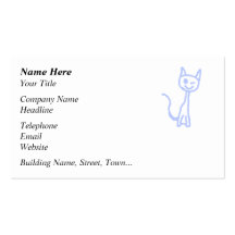 Cute winking cat. Blue. Business Card Templates
