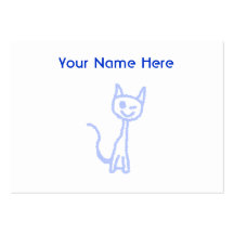 Cute winking cat. Blue. Business Cards