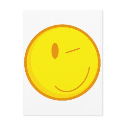 cute winking smiley face post card by super_shop