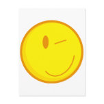 cute winking smiley face postcards
