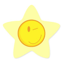 cute winking smiley face sticker