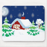 Cute Winter Cottage Mousepad