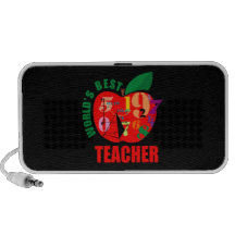Cute World's Best Teacher Doodle Travel Speakers