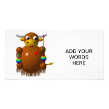 Cute yak with yo-yos customized photo card