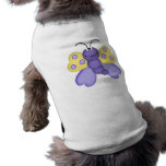 cute yellow and purple happy butterfly cartoon doggie tshirt