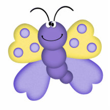 cute yellow and purple happy butterfly cartoon photo cutout