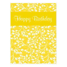 Cute yellow autumn fruits Birthday Postcard