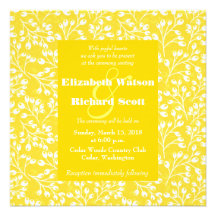 Cute yellow autumn fruits wedding invitation