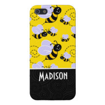 Cute Yellow & Black Bee iPhone 5 Covers
