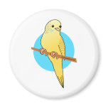 Cute Yellow Budgie Fridge Magnets