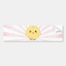 Cute yellow chick bumper sticker