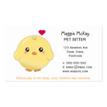 Cute yellow chick business card templates