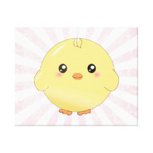 Cute yellow chick canvas print