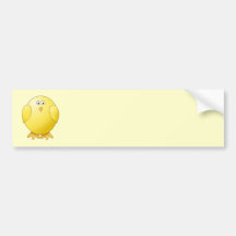 Cute Yellow Chick. Little Bird. Bumper Stickers