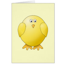 Cute Yellow Chick. Little Bird. Greeting Card