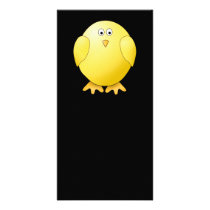 Cute Yellow Chick. Little Bird on Black. Photo Greeting Card