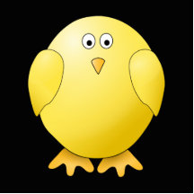 Cute Yellow Chick. Little Bird on Black. Photo Sculpture