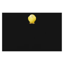 Cute Yellow Chick. Little Bird on Black. Stationery