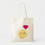 Cute yellow chick tote bags