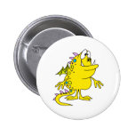 cute yellow dragon monster creature button