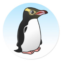 Cute Yellow-eyed Penguin Round Sticker