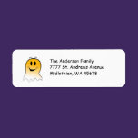 Cute Yellow Ghost Return Address Avery Label labels