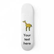 Cute yellow giraffe skateboard