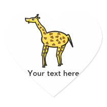 Cute yellow giraffe heart sticker