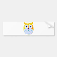 Cute Yellow Owl Bumper Sticker