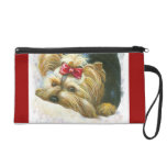 Cute Yorkie Peek a Boo Wristlet Clutches
