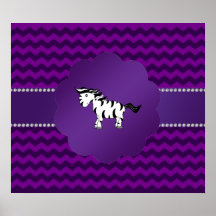 Cute zebra purple chevrons print