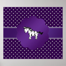 Cute zebra purple diamonds print