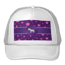 Cute zebra purple pink stars mesh hats