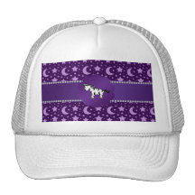 Cute zebra purple stars and moons mesh hat