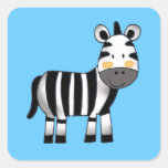 cute zebra square sticker