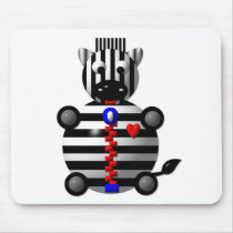 Cute zebra with a zipper