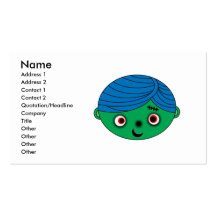 Cute zombie business card template