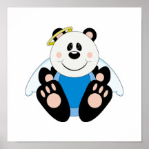 Cutelyn Baby Boy Angel Panda Bear Print