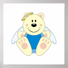 Cutelyn Baby Boy Angel Polar Bear Posters
