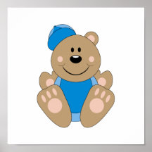 Cutelyn Baby Boy Baseball Bear Print