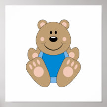 Cutelyn Baby Boy Bear Poster