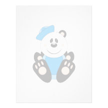 Cutelyn Baby Boy Sailor Panda Bear Letterhead