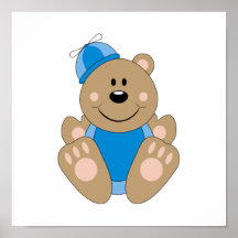 Cutelyn Baby Boy Silly Bear Posters