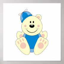 Cutelyn Baby Boy Silly Polar Bear Posters